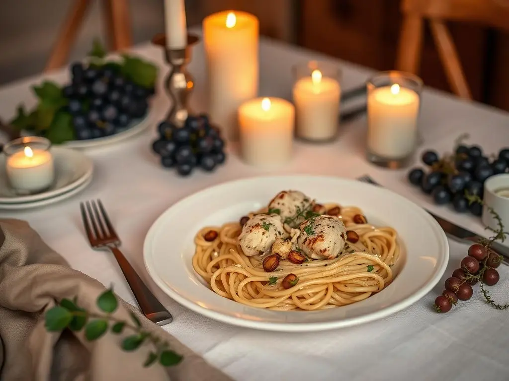 Rich and flavorful Marry Me Chicken Pasta garnished with fresh basil and red pepper flakes.