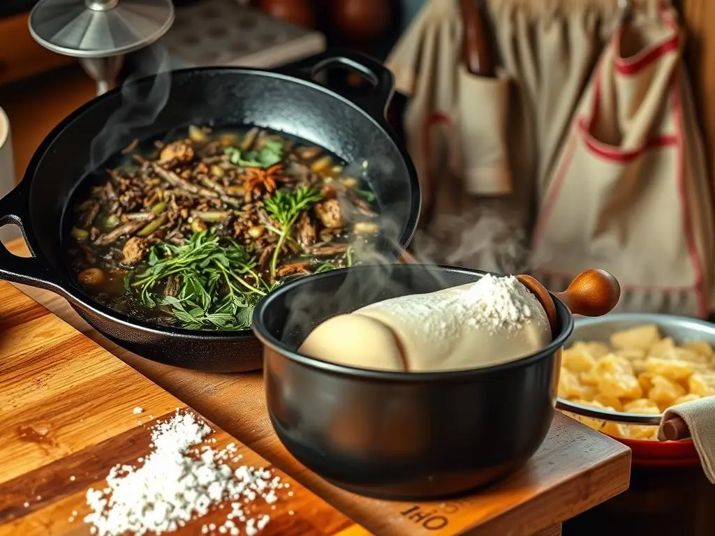 Delicious homemade family meal featuring classic recipes like mashed potatoes, grilled chicken, and fresh vegetables.