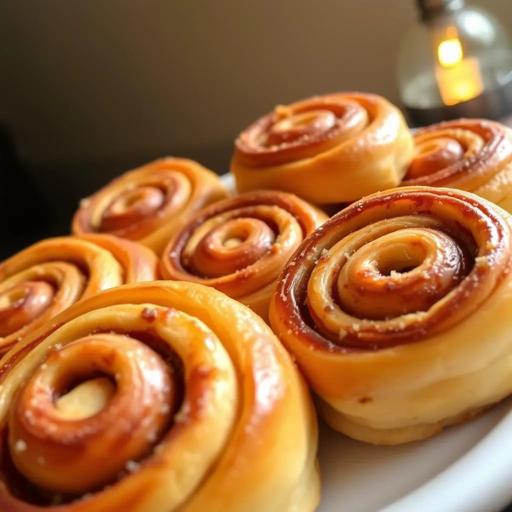 Freshly baked crescent roll cinnamon rolls topped with creamy icing, perfect for breakfast or dessert.