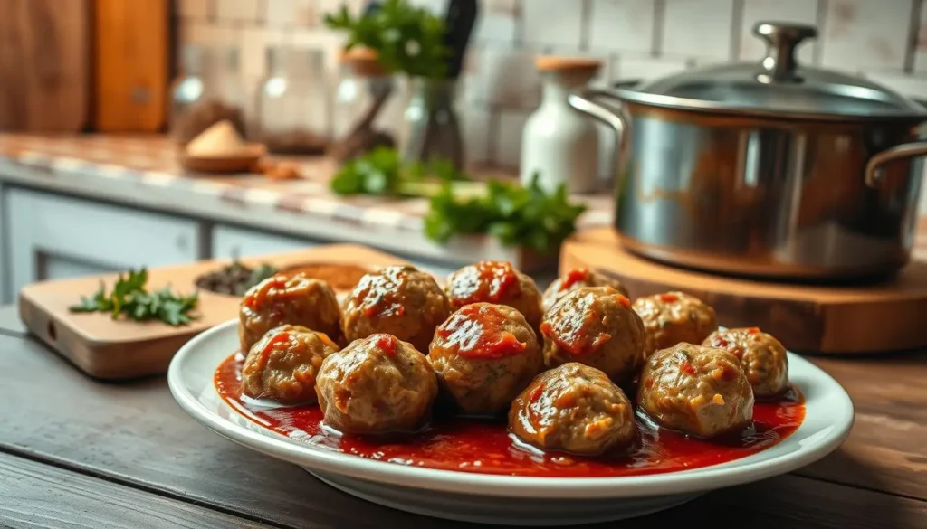 Delicious Meatballs With Grape Jelly and BBQ Sauce