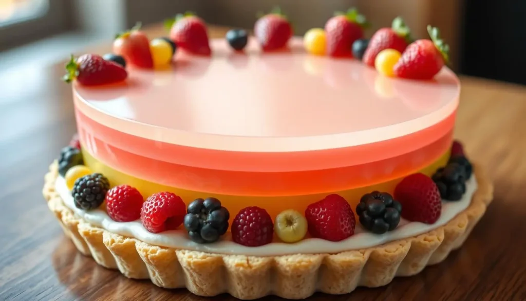 Festive no-bake Easter Jello pie with bright spring colors, perfect for holiday celebrations.