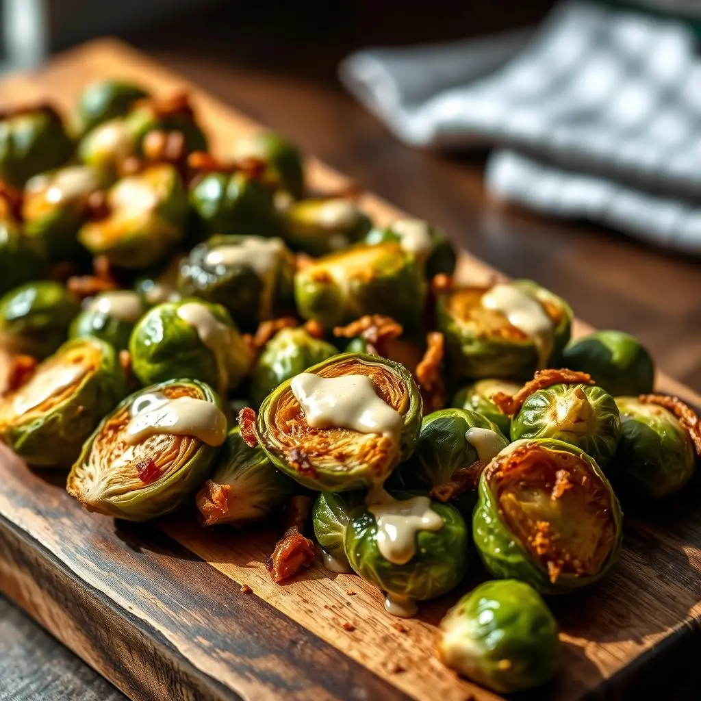 Crispy Longhorn-style Brussels sprouts drizzled with a savory honey butter glaze and garnished with red pepper flakes.