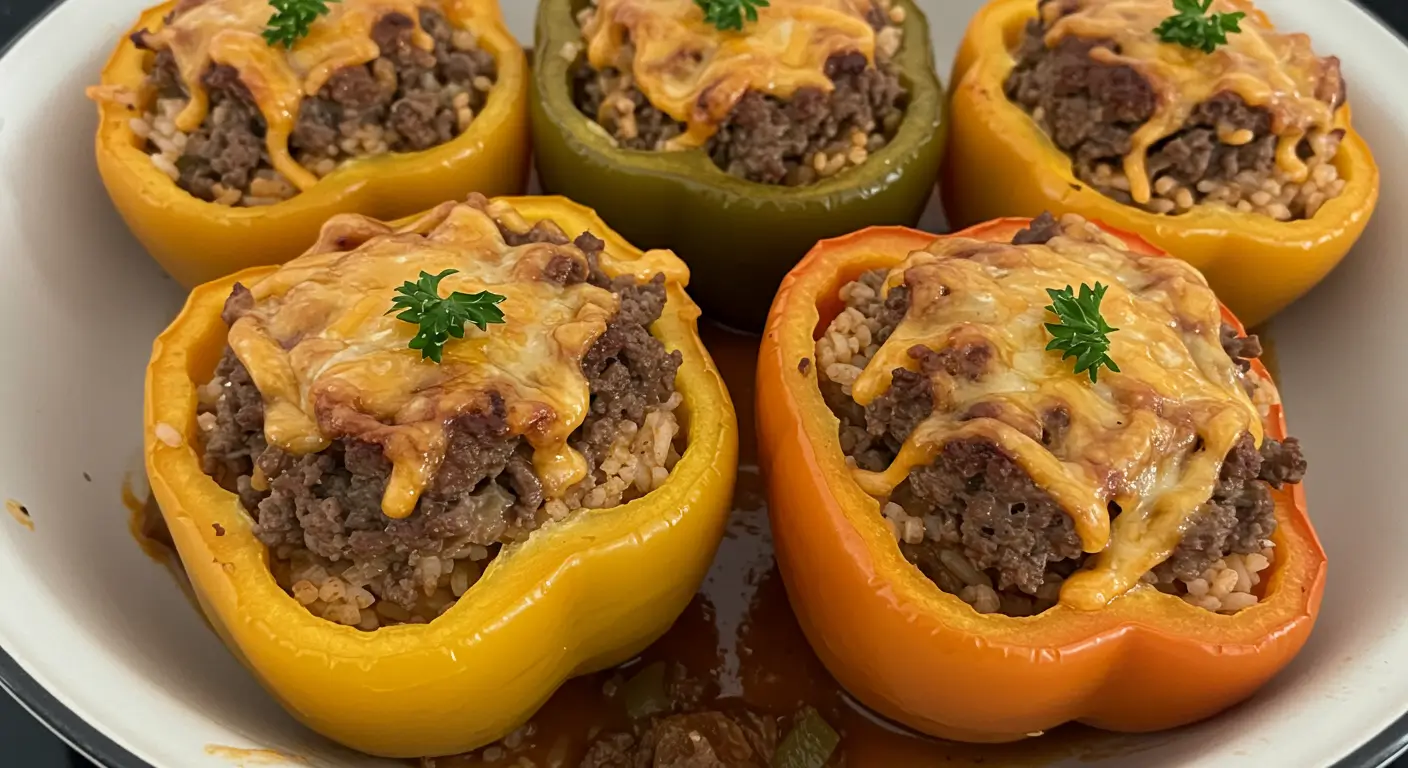 Stuffed Peppers with Beef and Rice