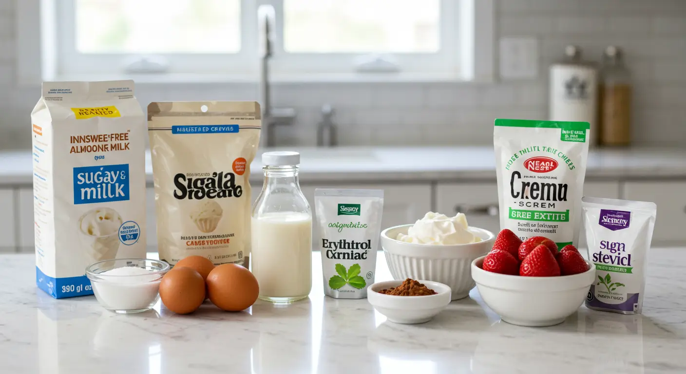 Satisfy cravings with creamy sugar-free ice cream topped with fresh berries