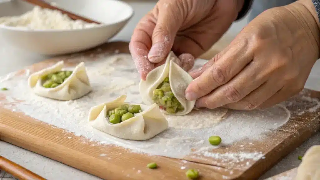 edamame dumpling recipe folding homemade gluten free wrappers