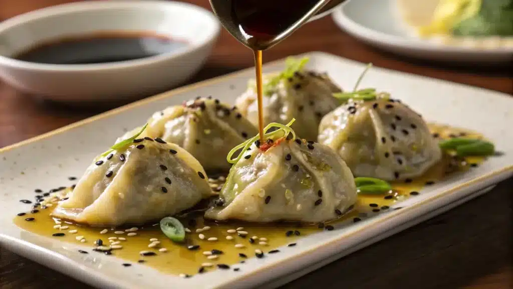 edamame dumpling recipe truffle oil variation gourmet style