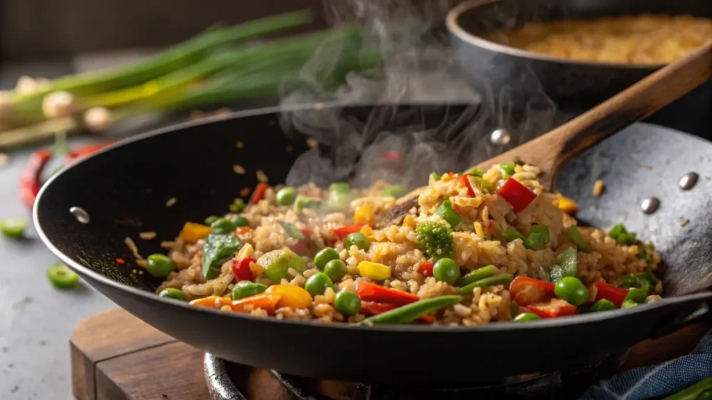 edamame-fried-rice-in-wok