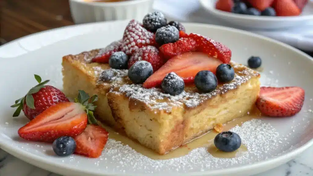 fourth of July French toast casserole with berries