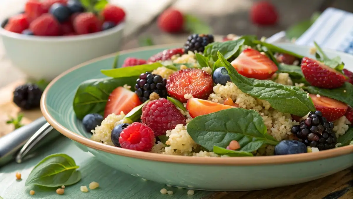 gluten free summer salads with quinoa and berries