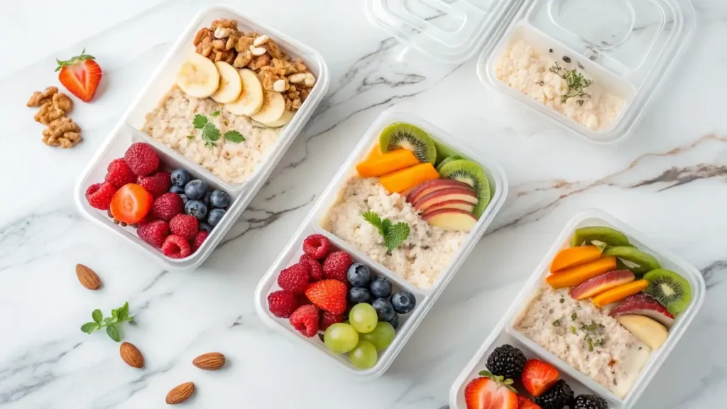 meal prep horchata overnight oats in containers