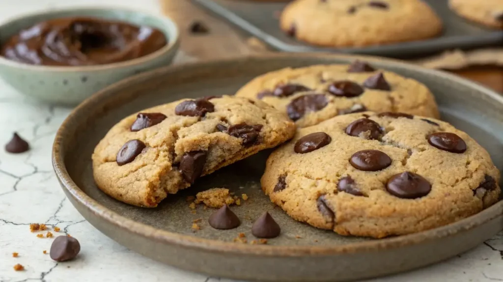 keto chocolate chip cookies with dark chocolate chips
