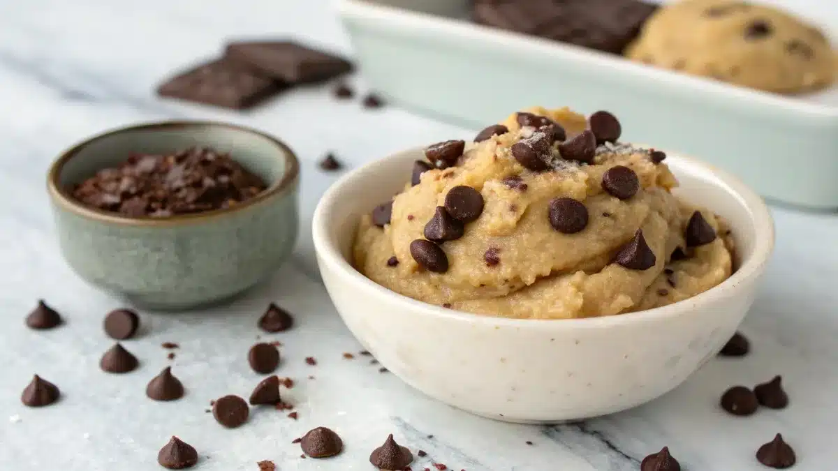 keto edible cookie dough with sugar-free chocolate chips