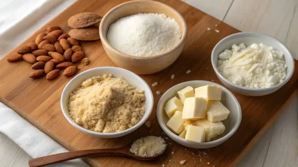 keto edible cookie dough ingredients almond coconut flour butter