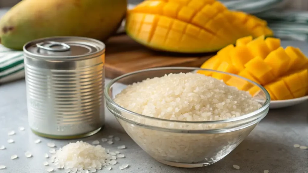 ingredients for mango sticky rice in rice cooker
