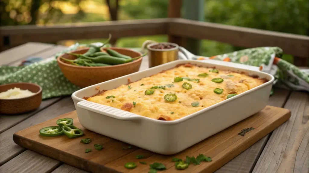 Mexican cornbread casserole for Fourth of July
