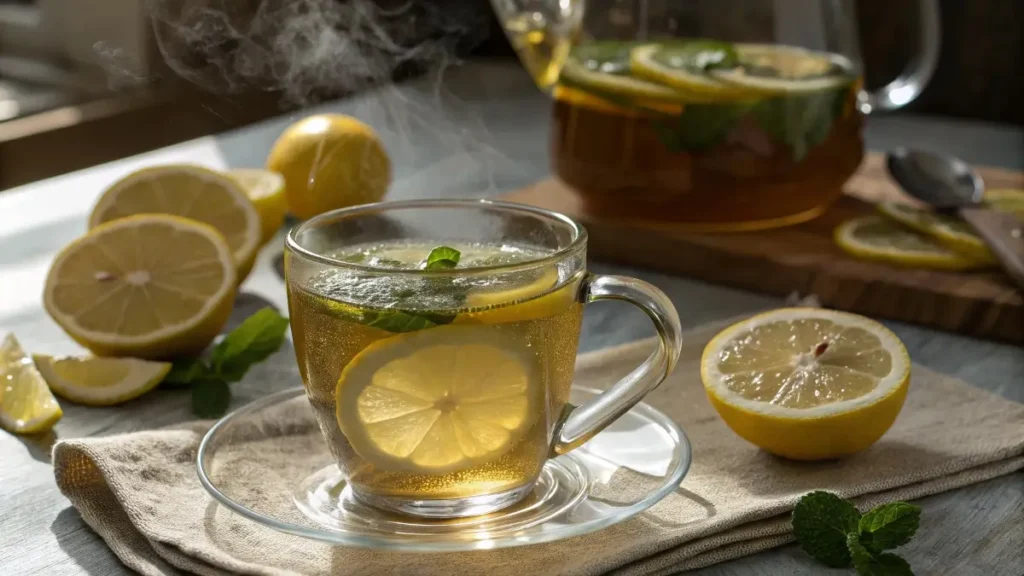 pre workout drink homemade green tea lemon