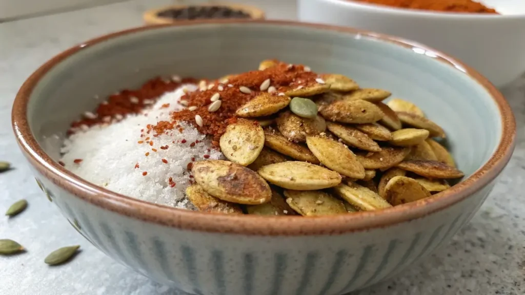 roasted spaghetti squash seeds with salt and paprika