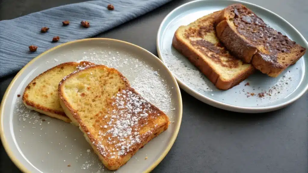 Comparison of soggy vs. perfect sourdough French toast bake