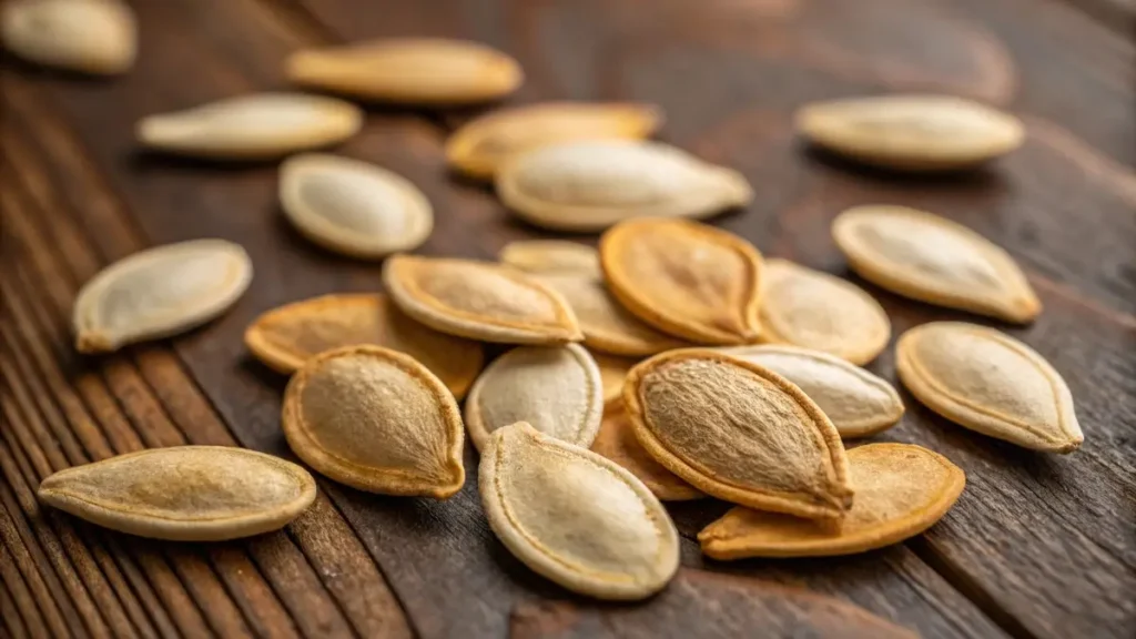 dried spaghetti squash seeds stored in envelope