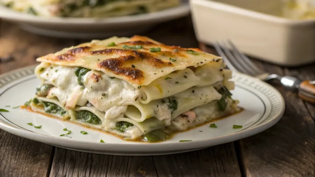 plated pesto chicken Alfredo ravioli lasagna