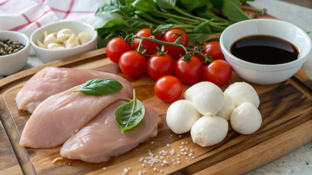 Caprese chicken slow cooker ingredients display