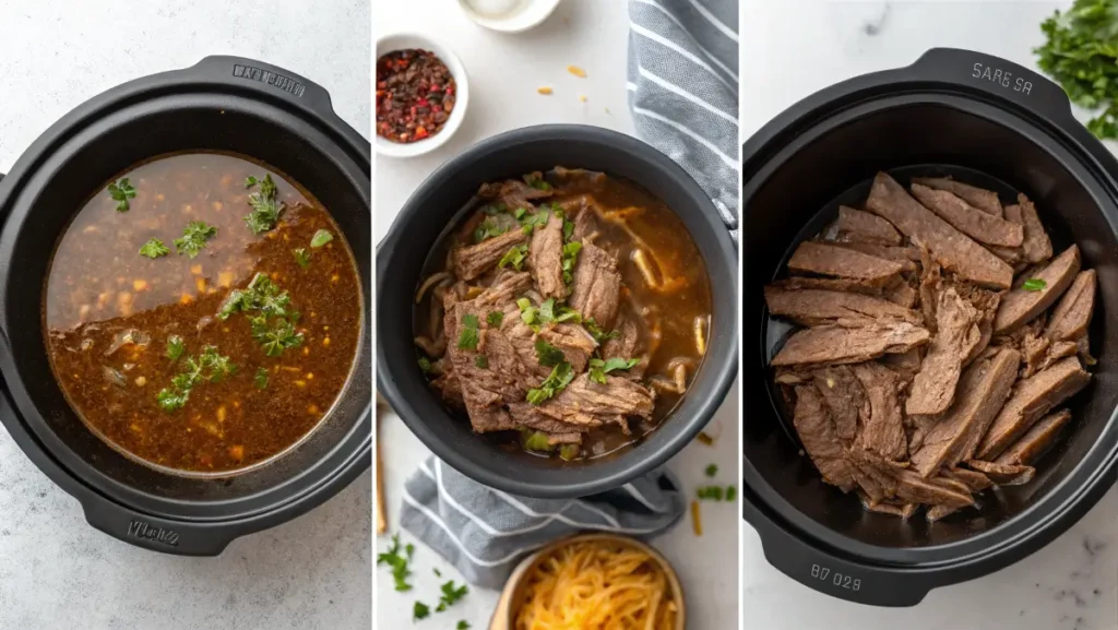 how to cook italian beef in crock pot step by step