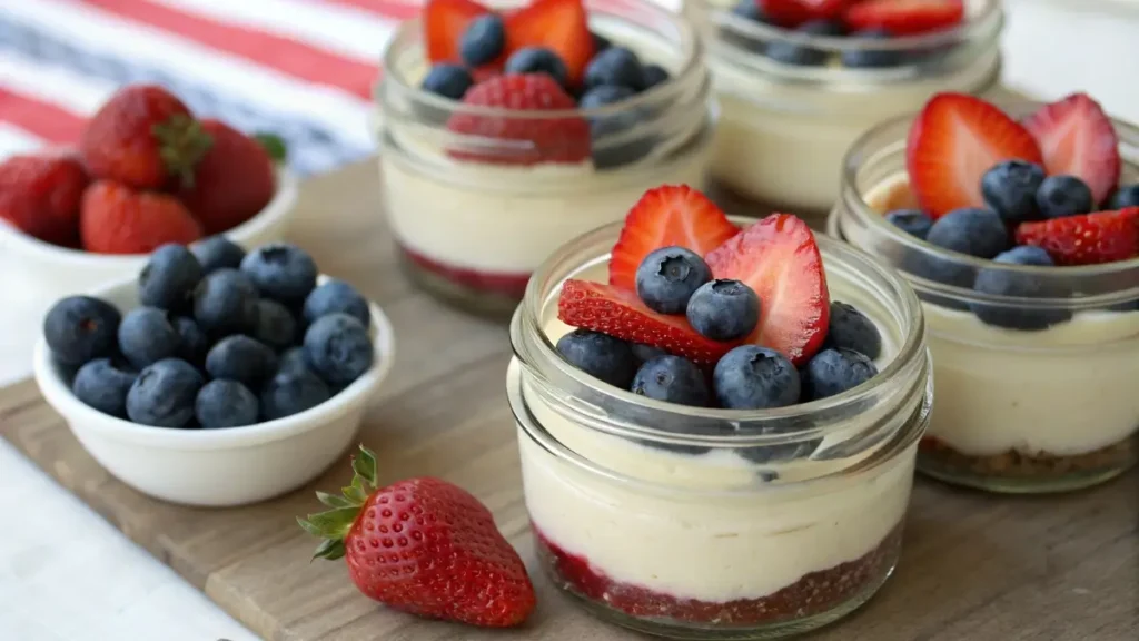 gluten free cheesecake cups for 4th of July