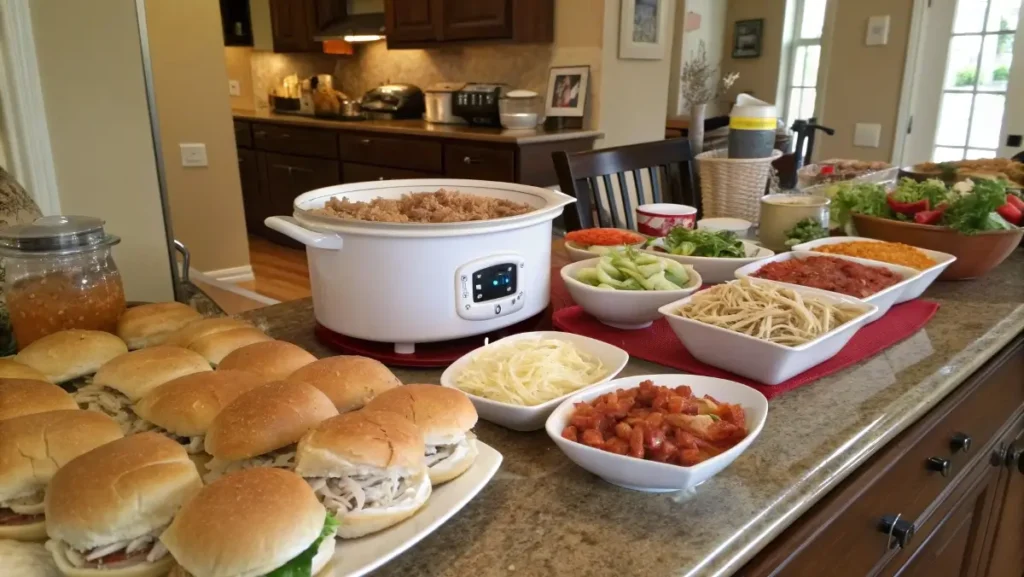 DIY sandwich bar for Italian chicken