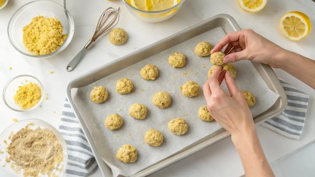 shaping lemon oatmeal no bake cookies