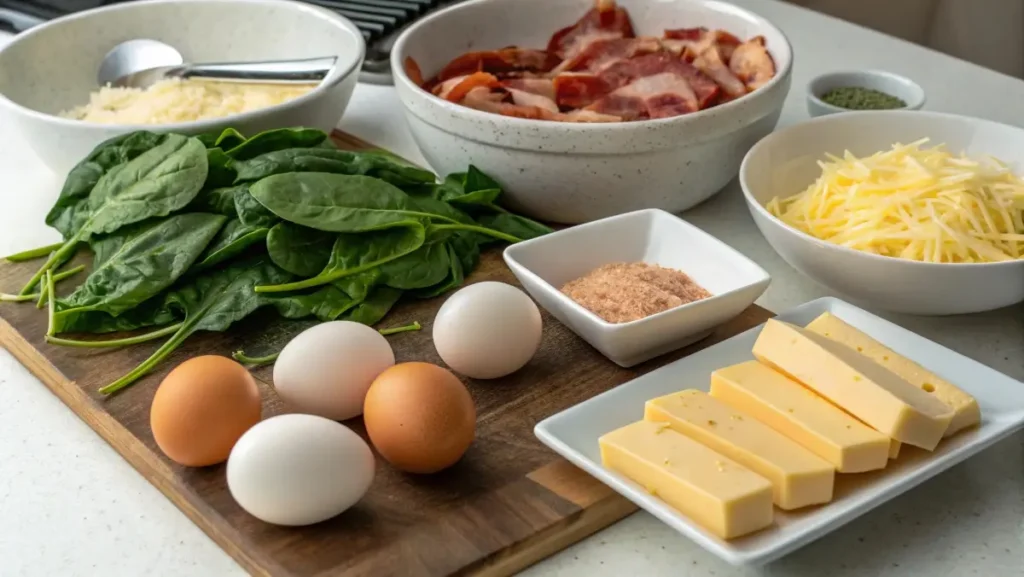 Ingredients for making air fryer egg bites