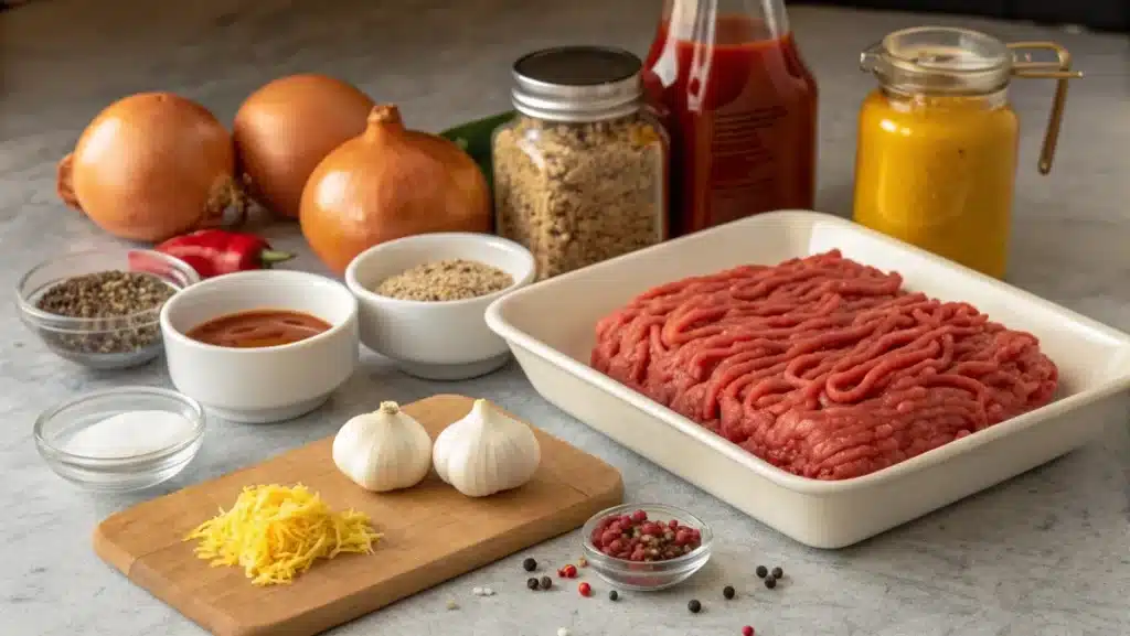 Ingredients for homemade coney sauce recipe