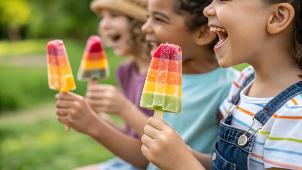 kids holding cream cheese popsicles gaps-friendly