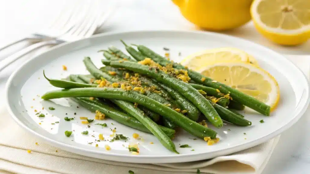 lemon pepper canned green bean side dish