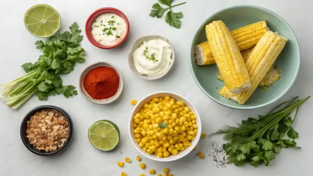 Ingredients for Mexican Street Corn Dip Crock Pot