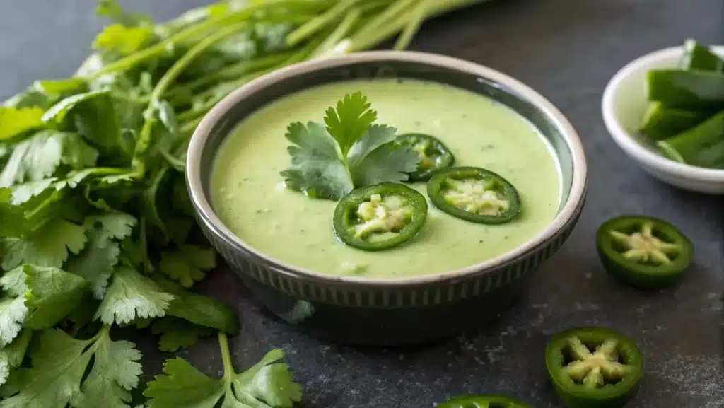 Peruvian chicken recipe green sauce Aji Verde cilantro
