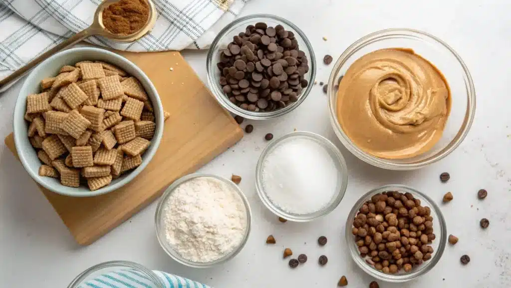 Puppy chow ingredients Chex cereal chocolate peanut butter
