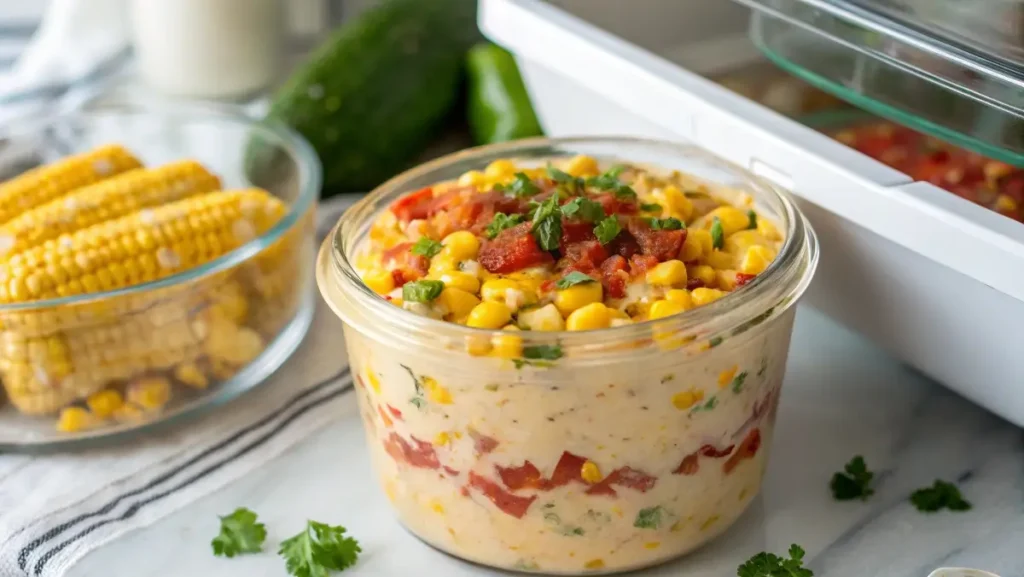 Storing leftover Mexican Street Corn Dip Crock Pot