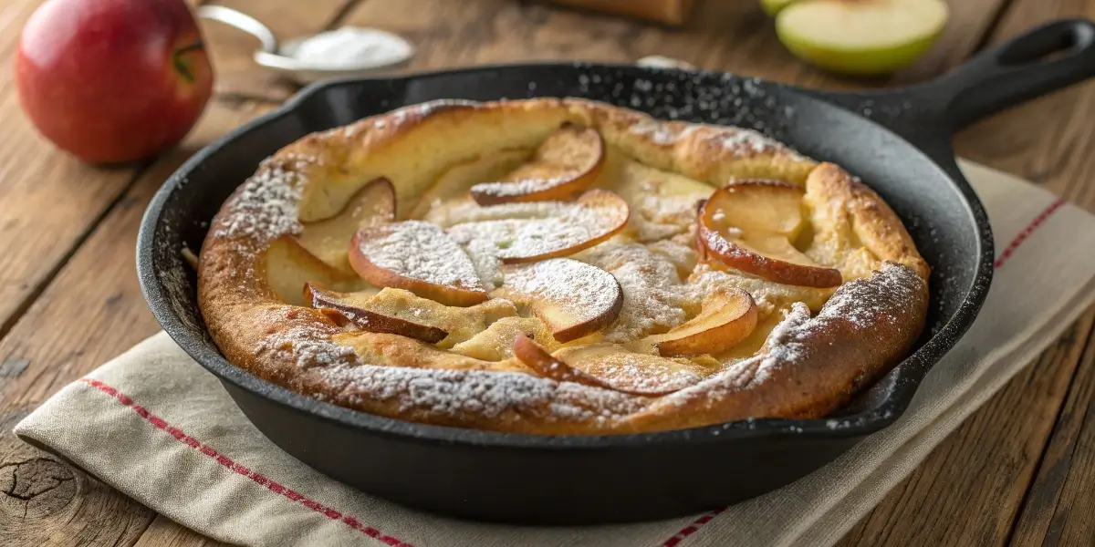 Apple Dutch Baby Recipe with Caramelized Apples