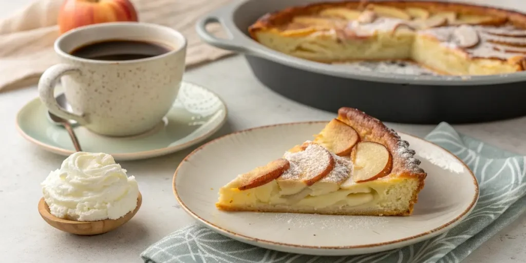 Served Apple Dutch Baby with Coffee