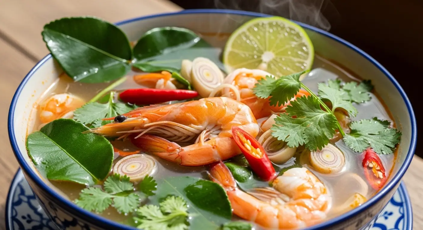 authentic tom yum recipe with shrimp and Thai herbs