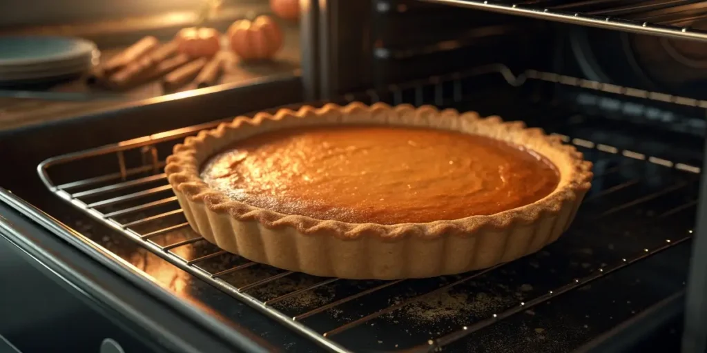baking pumpkin pie with fresh pumpkin