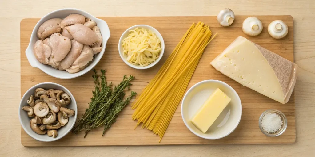 Ingredients for Barefoot Contessa turkey tetrazzini.