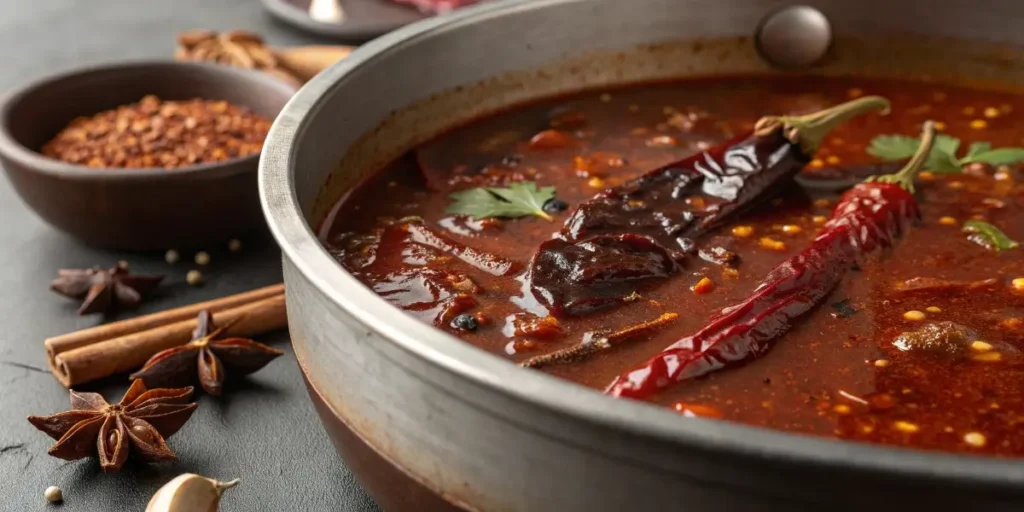 Homemade birria sauce for chicken tacos