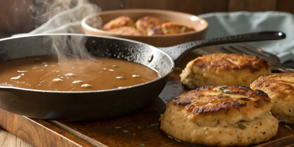 Smooth and savory brown gravy for Salisbury steak