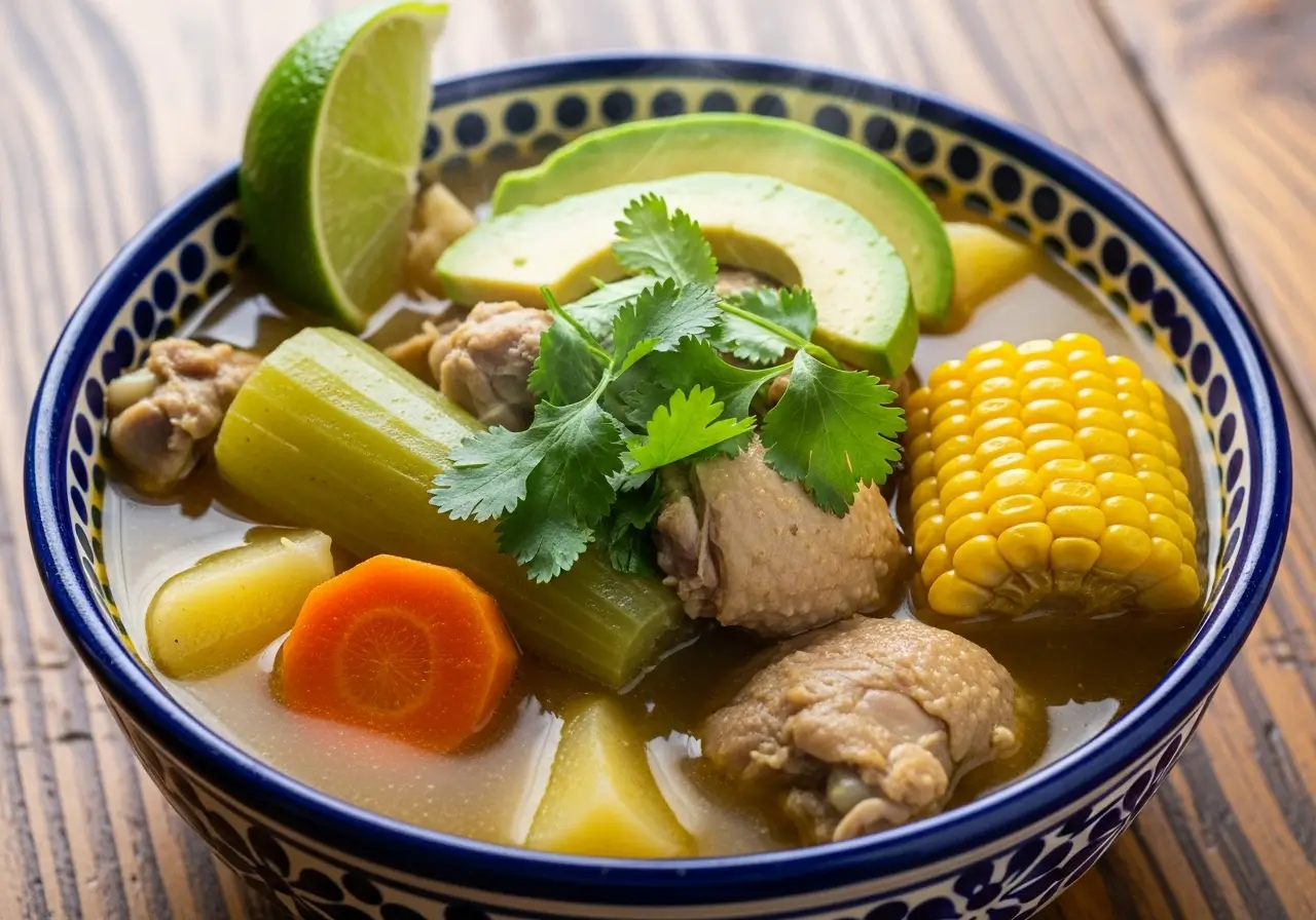 Authentic caldo de pollo recipe with chicken and vegetables