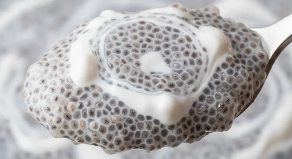 chia pudding texture with coconut milk