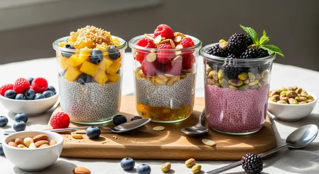 chia seed coconut milk pudding breakfast jars