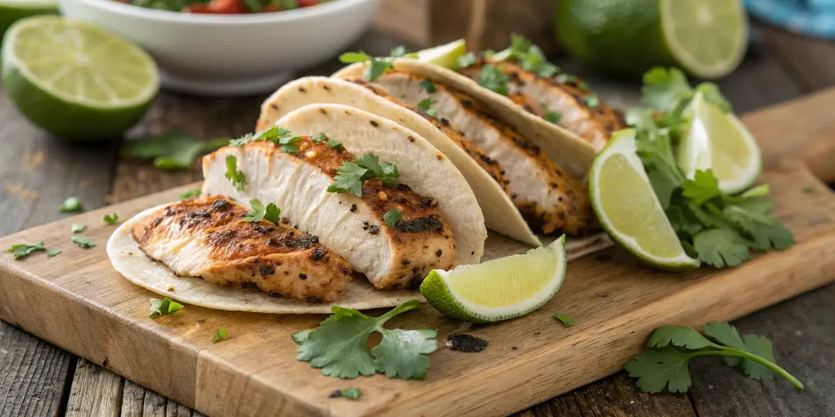 chicken in taco seasoning grilled close-up