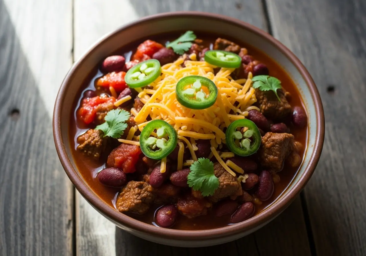 hearty chili recipe crockpot in slow cooker