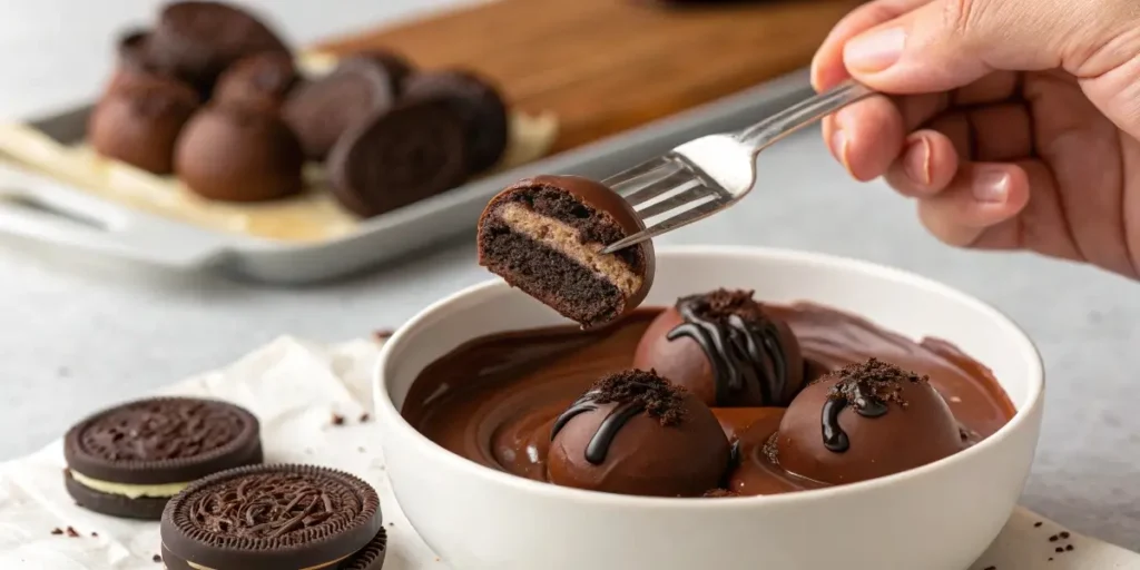 how to dip oreo balls in chocolate